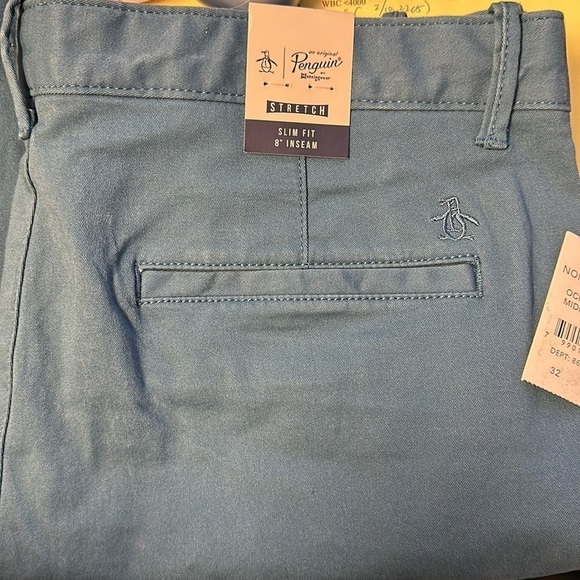 ORIGINAL PENGUIN Slim Fit Flat Front Chino Shorts - Picture 3 of 3